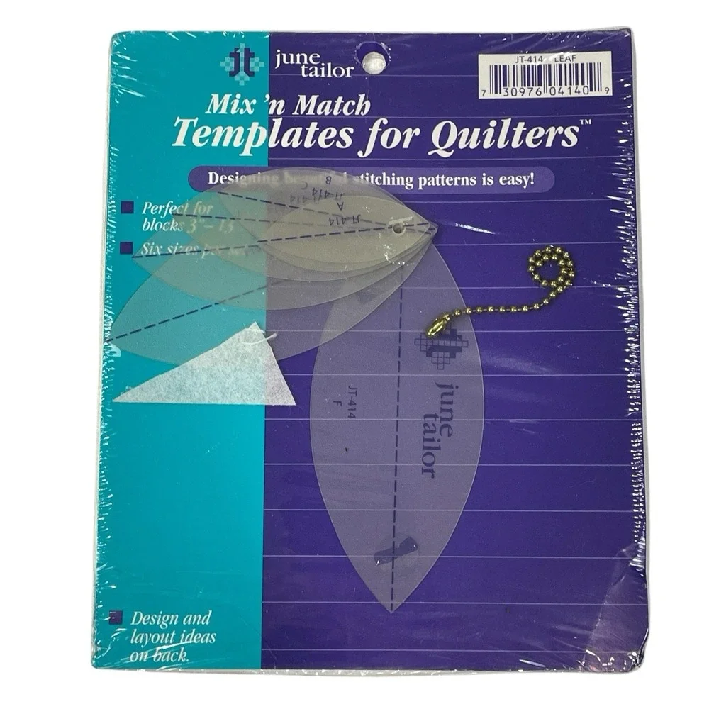 June Tailor Mix n Match Quilting Templates JT-414 Leaf & JT-416 Crown Sealed NOS